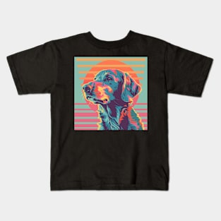 Retro Flat-coated Retriever: Pastel Pup Revival Kids T-Shirt